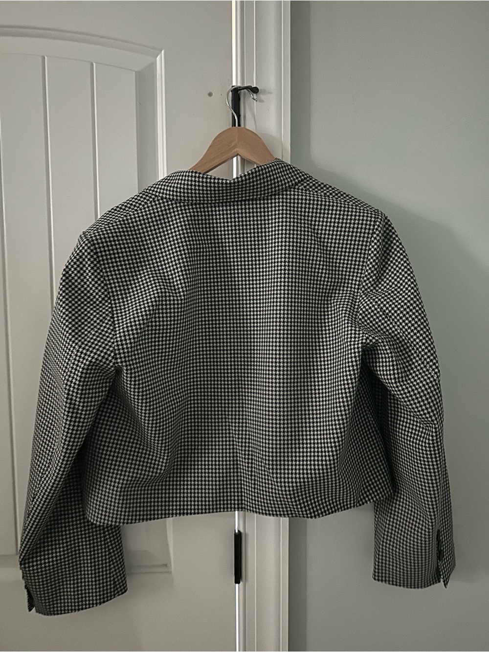 Maeve by Anthropologie Boxy Crop Blazer- Houndstooth size L NWT - Picture 11 of 12
